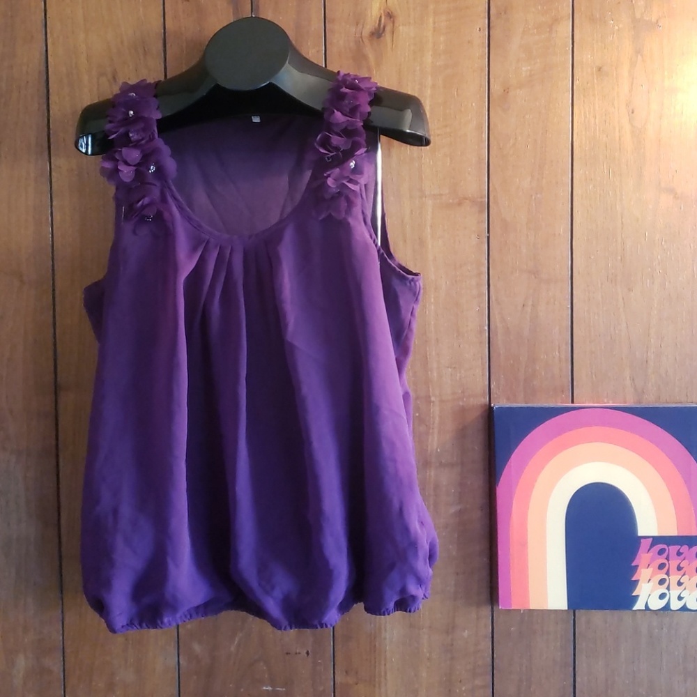 Purple fancy dress tank.